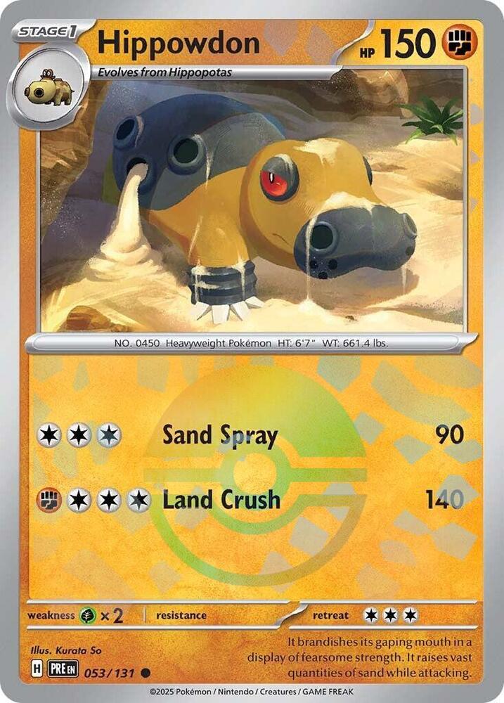 Hippowdon (053/131) (Poke Ball Pattern) [Scarlet & Violet: Prismatic Evolutions] | Rock City Comics