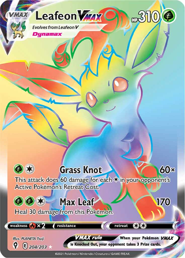 Leafeon VMAX (204/203) [Sword & Shield: Evolving Skies] | Rock City Comics