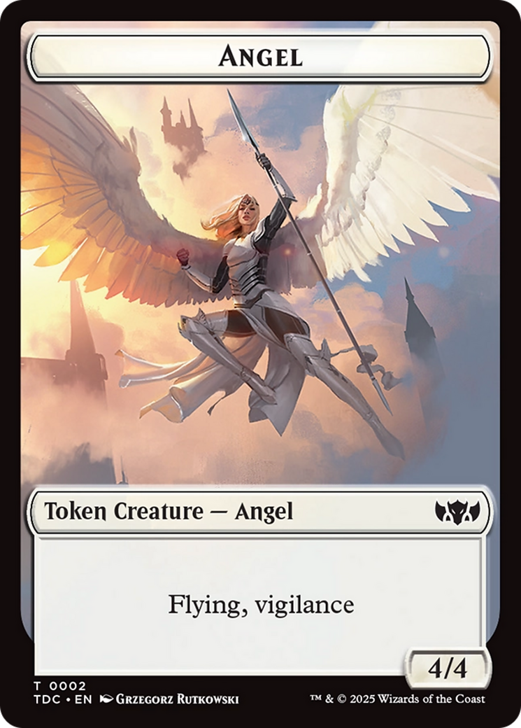 Angel // Spirit Double-Sided Token [Tarkir: Dragonstorm Commander Tokens] | Rock City Comics