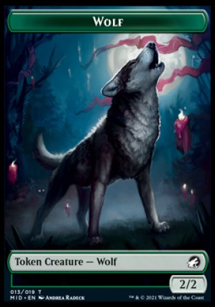 Wolf // Spirit Double-Sided Token [Innistrad: Midnight Hunt Tokens] | Rock City Comics