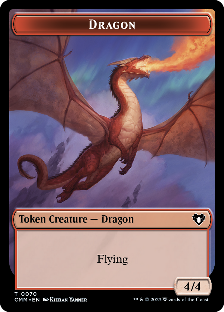 Dragon // Kor Ally Double-Sided Token [Commander Masters Tokens] | Rock City Comics