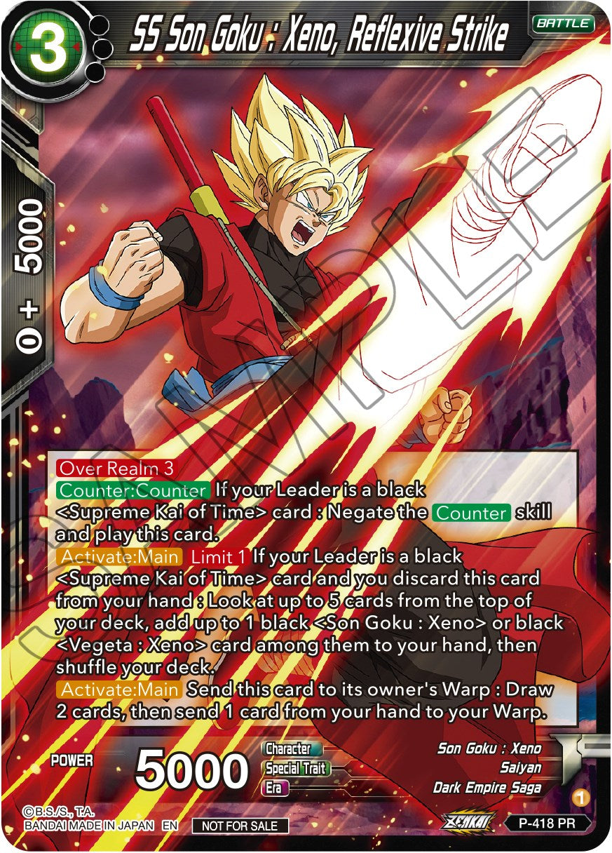 SS Son Goku: Xeno, Reflexive Strike (Zenkai Series Tournament Pack Vol.1) (P-418) [Tournament Promotion Cards] | Rock City Comics