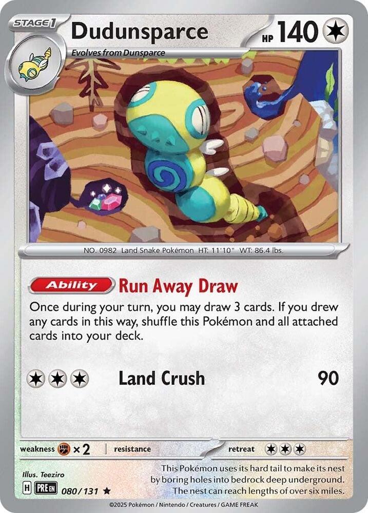 Dudunsparce (080/131) [Scarlet & Violet: Prismatic Evolutions] | Rock City Comics