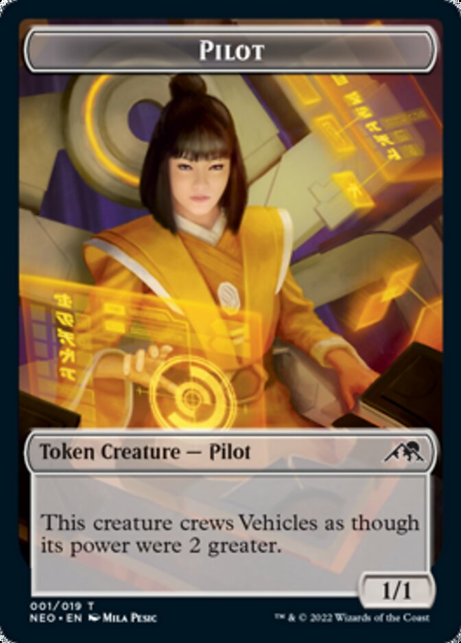 Myr // Pilot Double-Sided Token [Kamigawa: Neon Dynasty Commander Tokens] | Rock City Comics