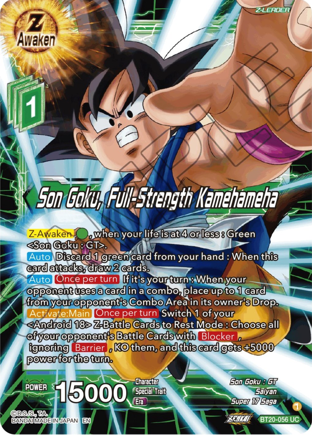Son Goku, Full-Strength Kamehameha (BT20-056) [Power Absorbed] | Rock City Comics