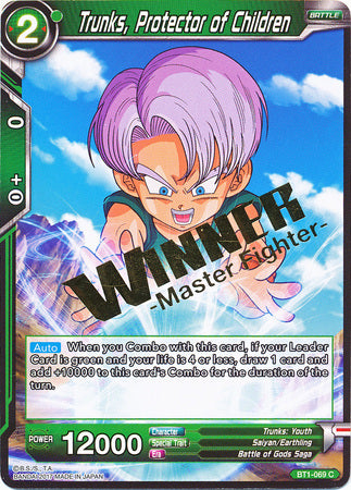 Trunks, Protector of Children (Winner Stamped) (BT1-069) [Tournament Promotion Cards] | Rock City Comics