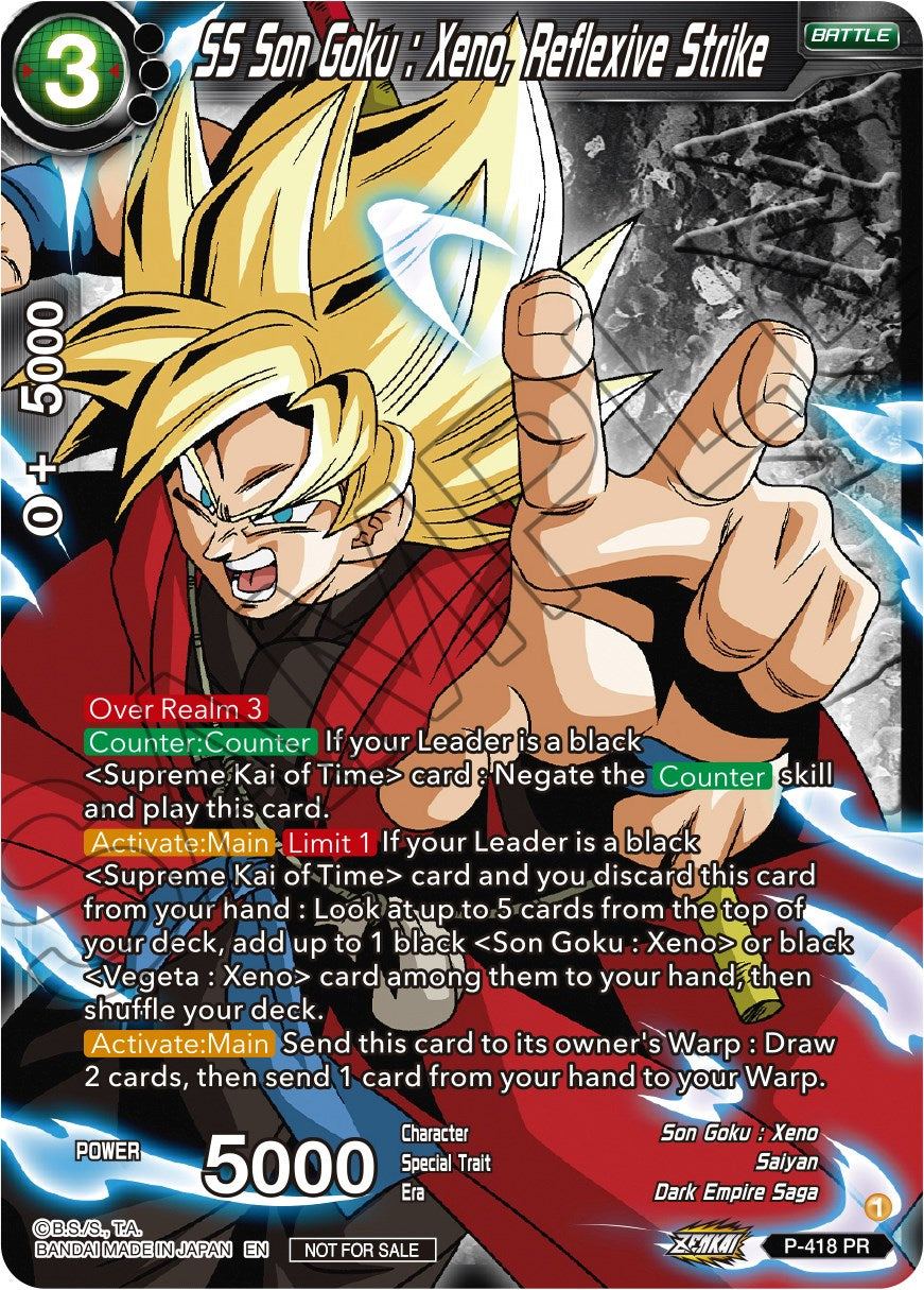 SS Son Goku: Xeno, Reflexive Strike (Zenkai Series Tournament Pack Vol.1 Winner) (P-418) [Tournament Promotion Cards] | Rock City Comics