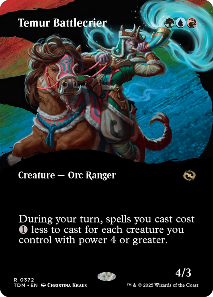 Temur Battlecrier (Borderless) [Tarkir: Dragonstorm] | Rock City Comics