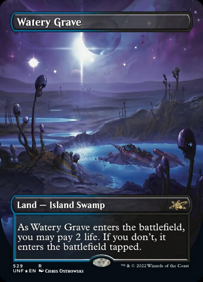 Watery Grave (Borderless) (Galaxy Foil) [Unfinity] | Rock City Comics