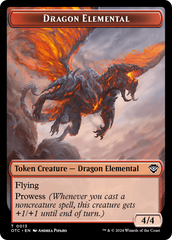 Dragon Elemental // Bird Illusion Double-Sided Token [Outlaws of Thunder Junction Commander Tokens] | Rock City Comics