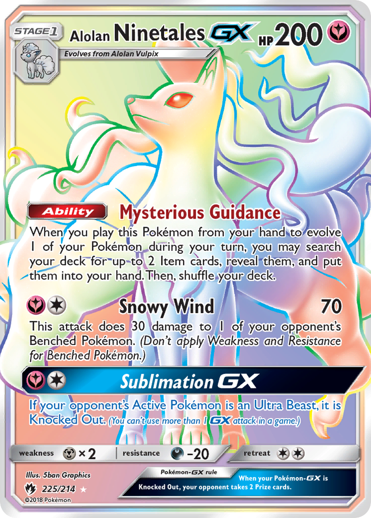Alolan Ninetales GX (225/214) [Sun & Moon: Lost Thunder] | Rock City Comics