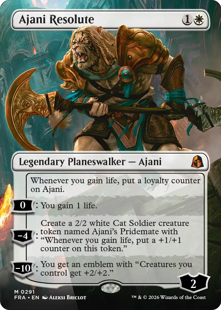 Ajani Resolute (Borderless) [Reality Fracture] | Rock City Comics