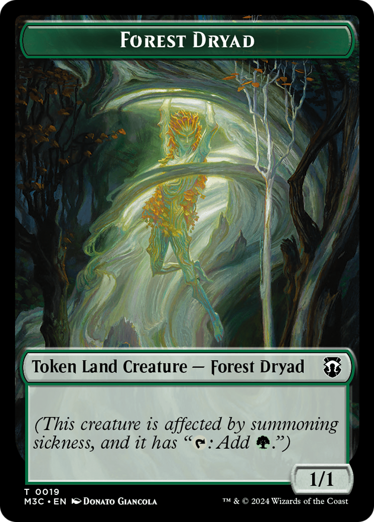 Boar (Ripple Foil) // Forest Dryad Double-Sided Token [Modern Horizons 3 Commander Tokens] | Rock City Comics