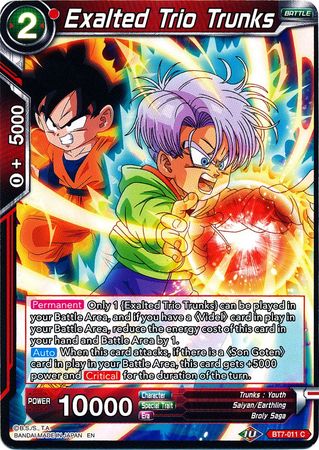 Exalted Trio Trunks (BT7-011) [Assault of the Saiyans] | Rock City Comics