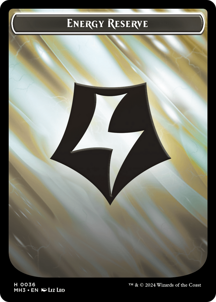 Spirit (0028) // Energy Reserve Double-Sided Token [Modern Horizons 3 Tokens] | Rock City Comics