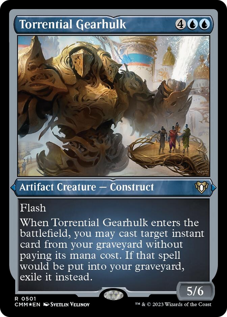 Torrential Gearhulk (Foil Etched) [Commander Masters] | Rock City Comics