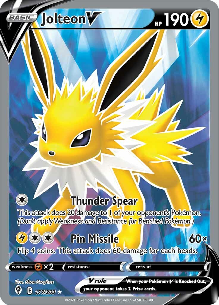 Jolteon V (177/203) [Sword & Shield: Evolving Skies] | Rock City Comics