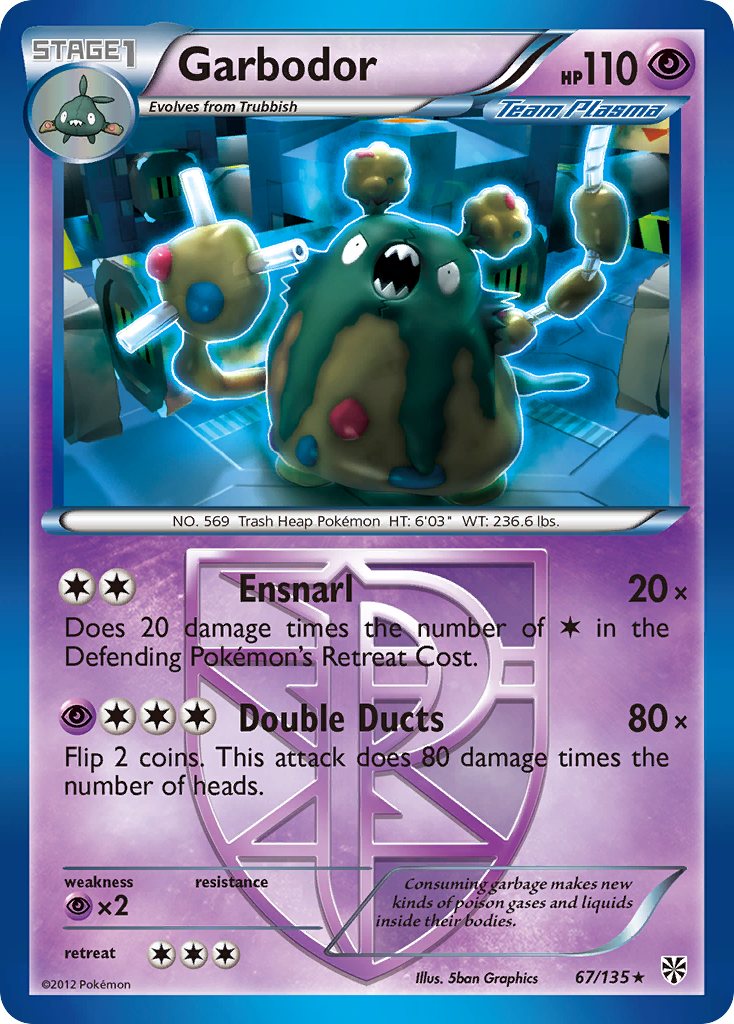 Garbodor (67/135) [Black & White: Plasma Storm] | Rock City Comics
