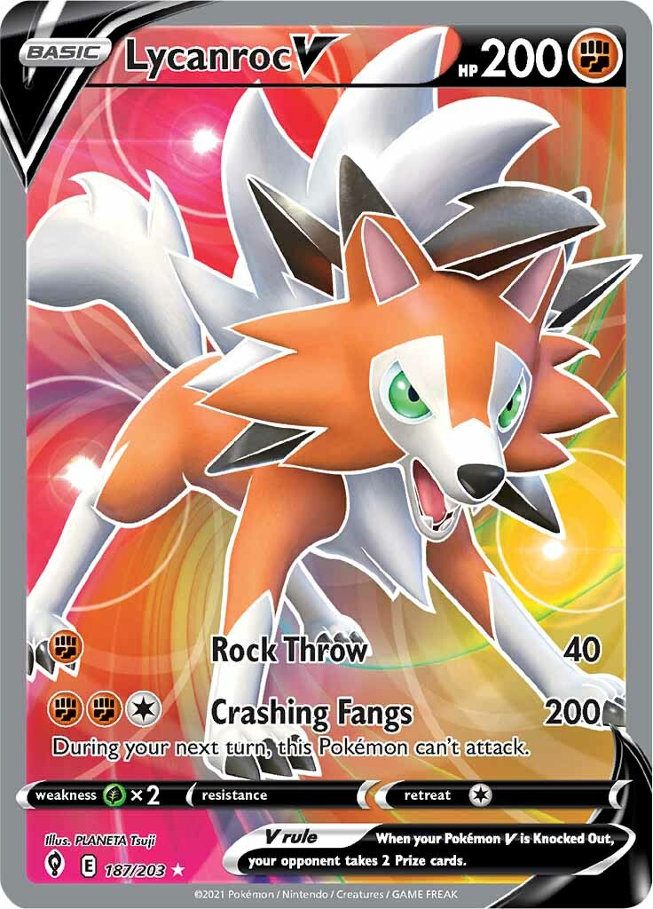 Lycanroc V (187/203) [Sword & Shield: Evolving Skies] | Rock City Comics