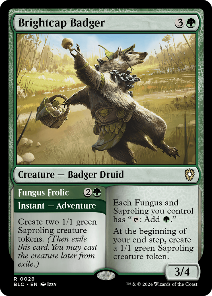 Brightcap Badger // Fungus Frolic [Bloomburrow Commander] | Rock City Comics