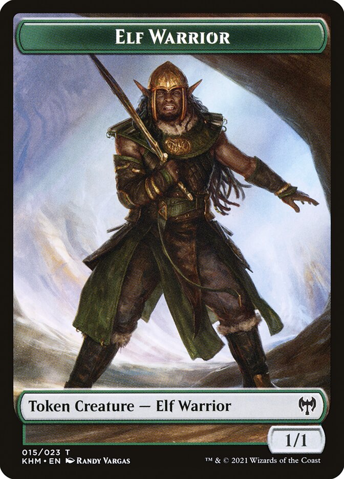 Elemental // Elf Warrior Double-Sided Token [Kaldheim Commander Tokens] | Rock City Comics