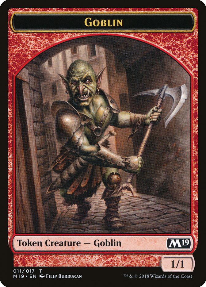 Knight // Goblin Double-Sided Token (Game Night) [Core Set 2019 Tokens] | Rock City Comics