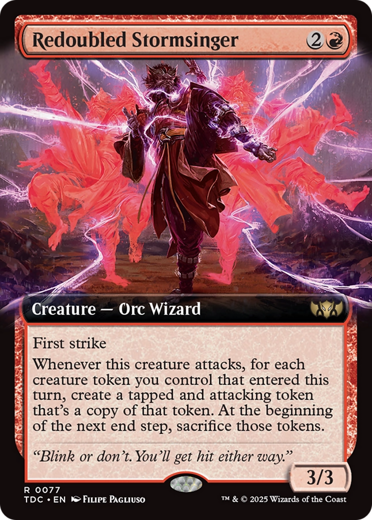 Redoubled Stormsinger (Extended Art) [Tarkir: Dragonstorm Commander] | Rock City Comics