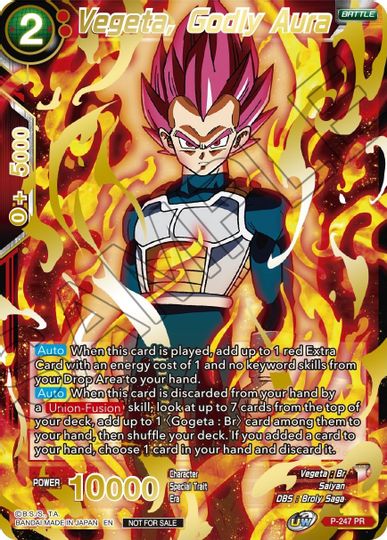 Vegeta, Godly Aura (Alternate Art) (P-247) [Tournament Promotion Cards] | Rock City Comics