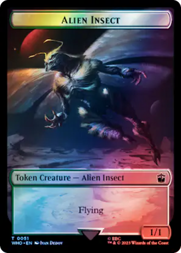 Soldier // Alien Insect Double-Sided Token (Surge Foil) [Doctor Who Tokens] | Rock City Comics