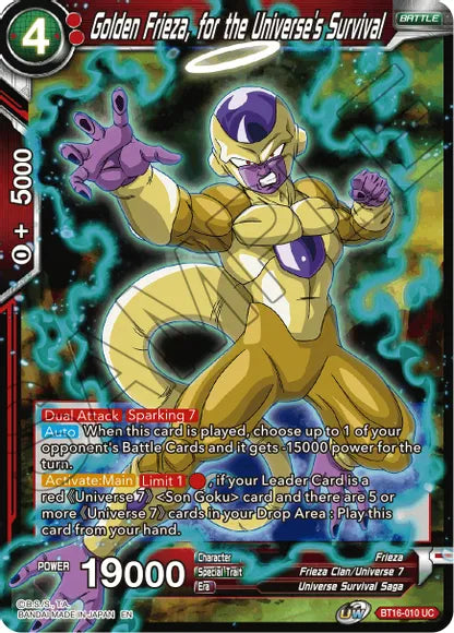 Golden Frieza, for the Universe's Survival (BT16-010) [Realm of the Gods] | Rock City Comics
