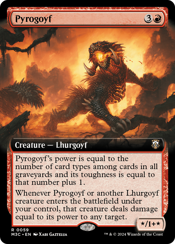 Pyrogoyf (Extended Art) (Ripple Foil) [Modern Horizons 3 Commander] | Rock City Comics