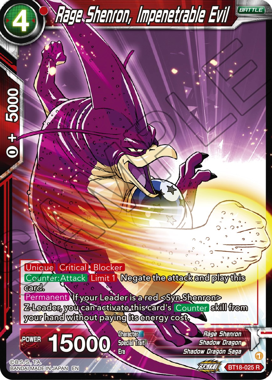 Rage Shenron, Impenetrable Evil (BT18-025) [Dawn of the Z-Legends] | Rock City Comics