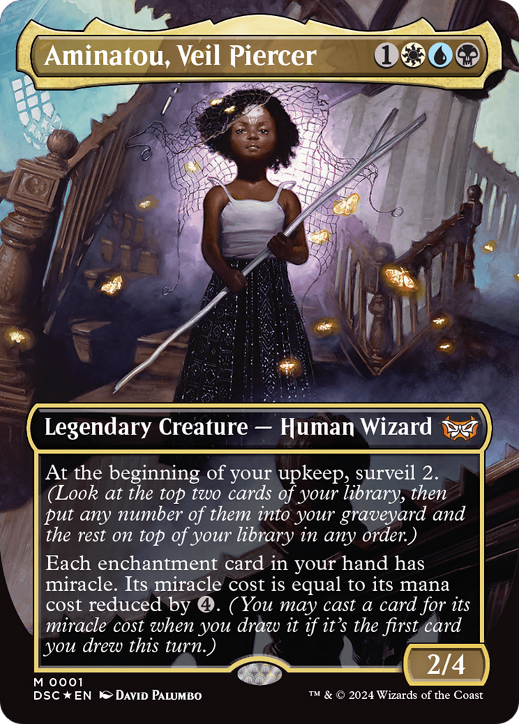 Aminatou, Veil Piercer (Borderless) [Duskmourn: House of Horror Commander] | Rock City Comics