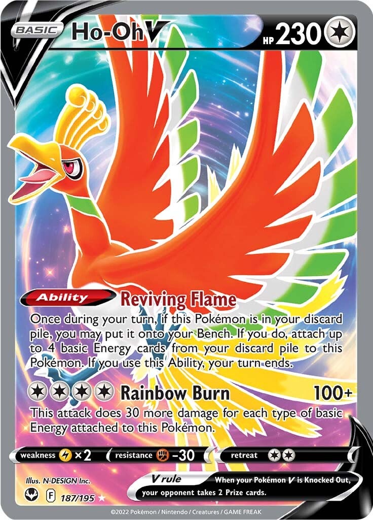 Ho-oh V (187/195) [Sword & Shield: Silver Tempest] | Rock City Comics