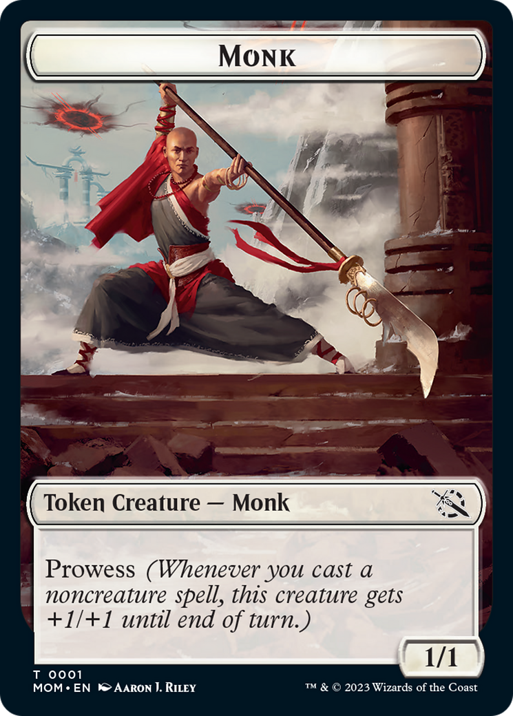 Monk // Knight Double-Sided Token [March of the Machine Tokens] | Rock City Comics