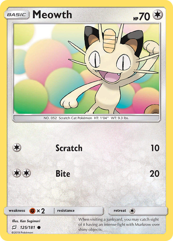 Meowth (125/181) [Sun & Moon: Team Up] | Rock City Comics