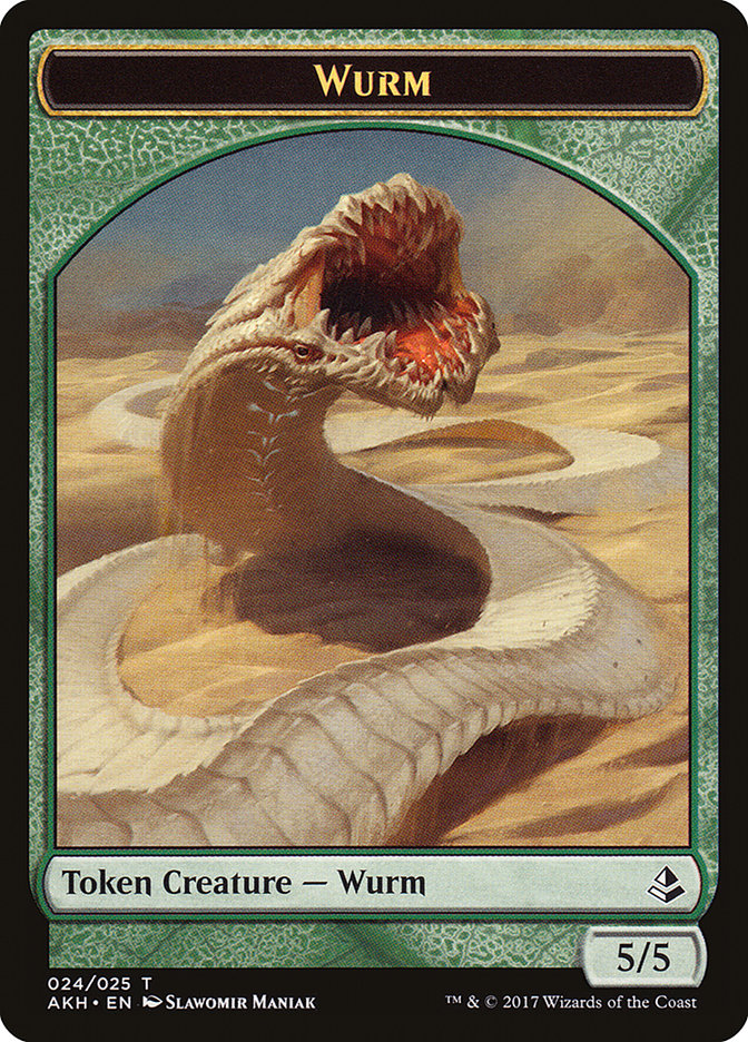 Unwavering Initiate // Wurm Double-Sided Token [Amonkhet Tokens] | Rock City Comics