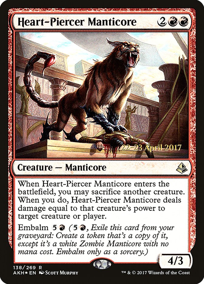 Heart-Piercer Manticore [Amonkhet Prerelease Promos] | Rock City Comics
