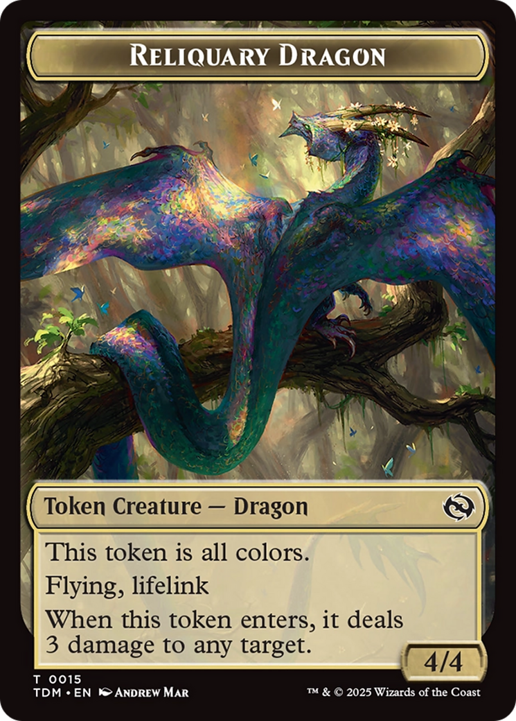 Reliquary Dragon // Dragon (0011) Double-Sided Token [Tarkir: Dragonstorm Tokens] | Rock City Comics