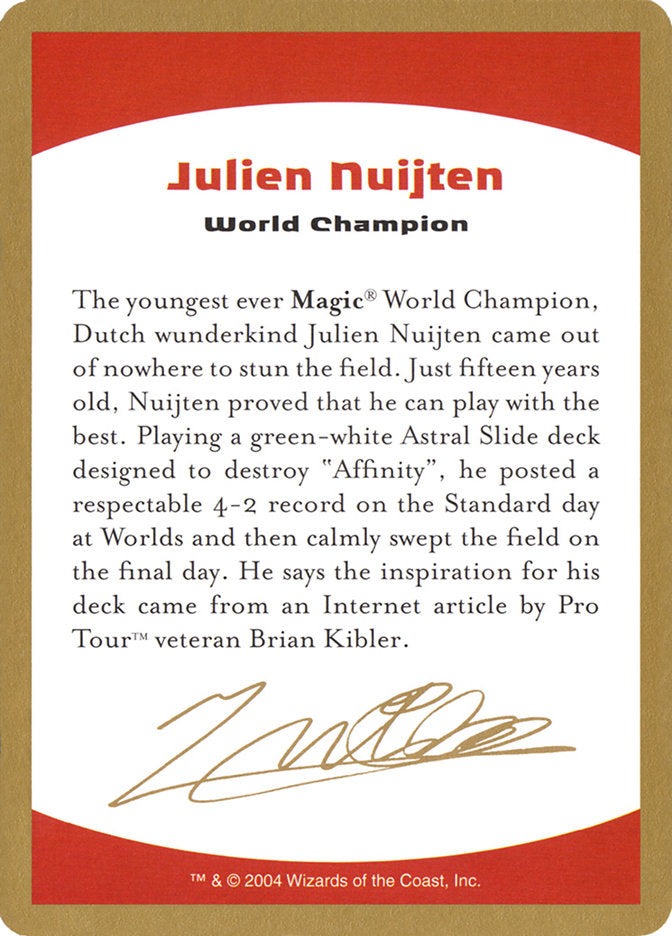 Julien Nuijten Bio [World Championship Decks 2004] | Rock City Comics