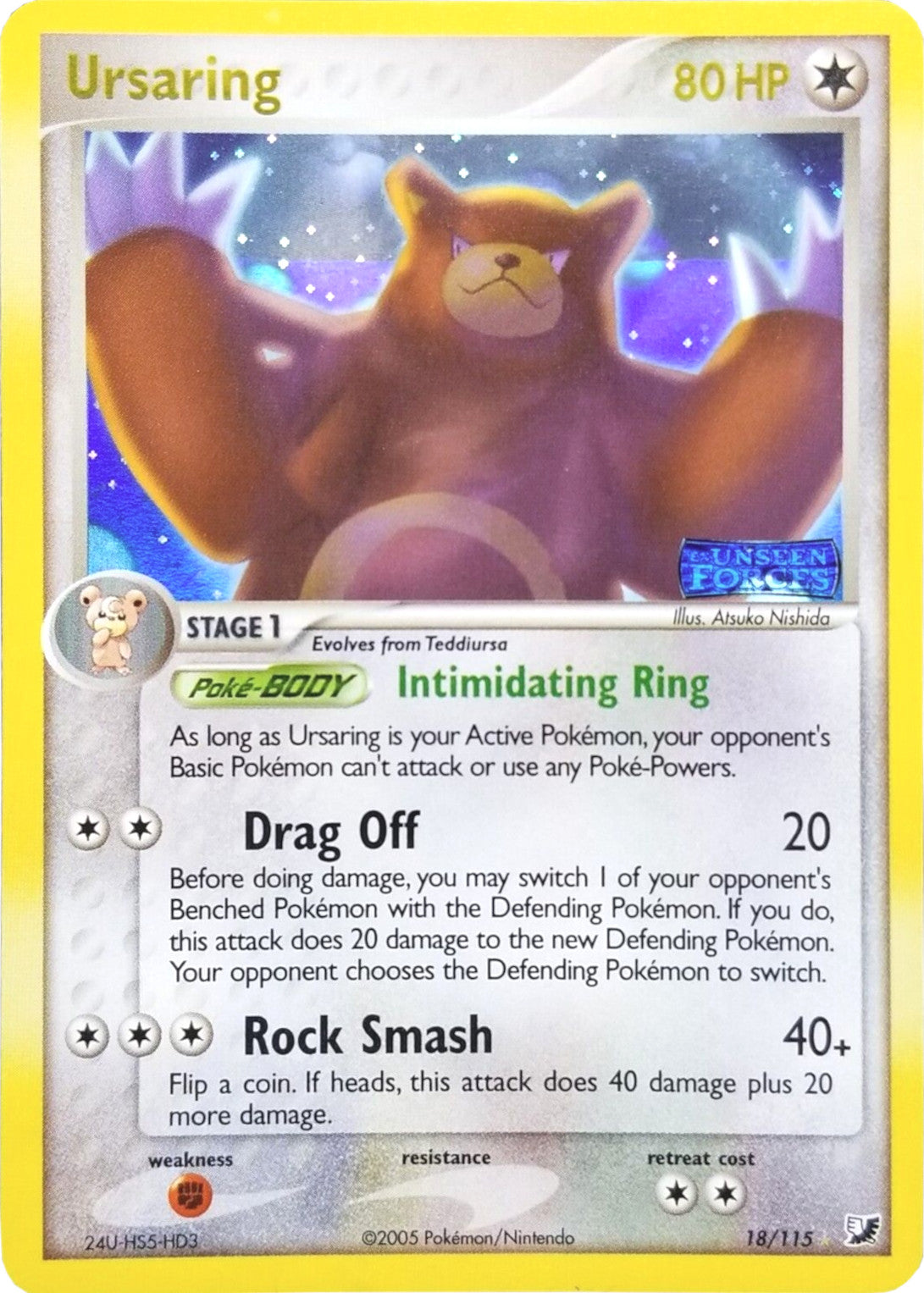 Ursaring (18/115) (Stamped) [EX: Unseen Forces] | Rock City Comics