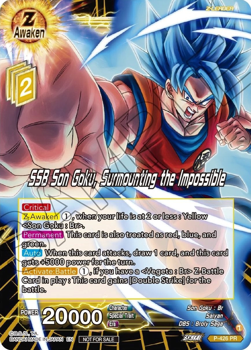 SSB Son Goku, Surmounting the Impossible (P-426) [Promotion Cards] | Rock City Comics