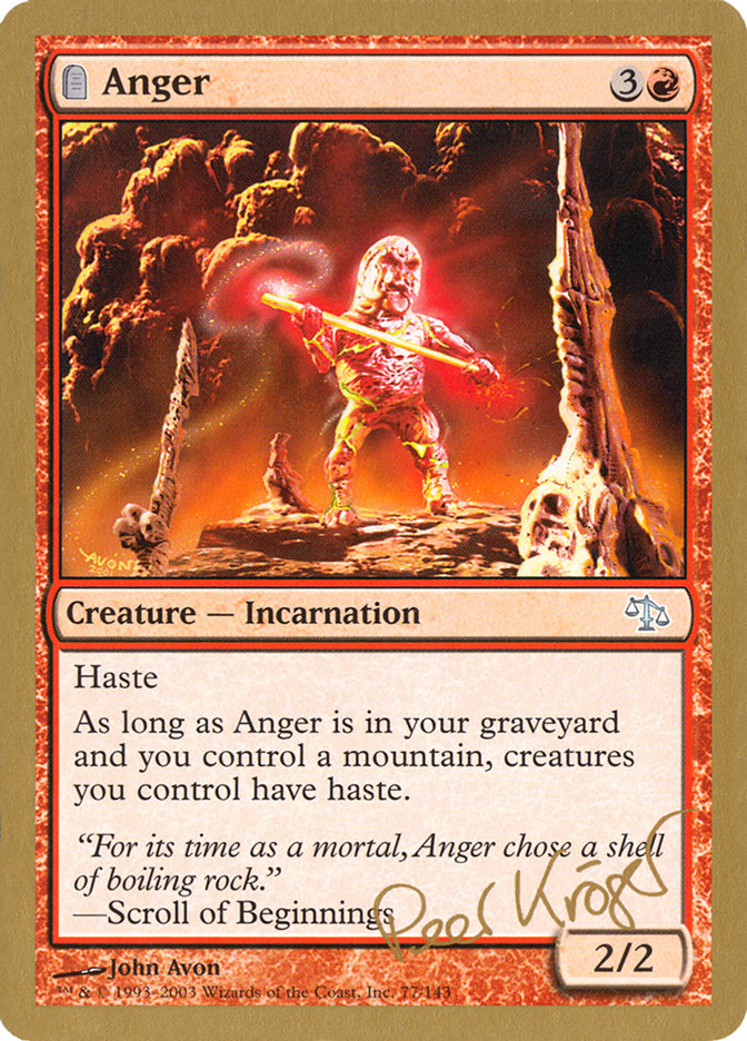 Anger (Peer Kroger) [World Championship Decks 2003] | Rock City Comics