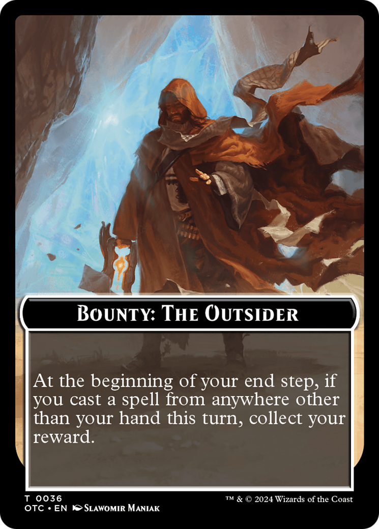 Bounty: The Outsider // Bounty Rules Double-Sided Token [Outlaws of Thunder Junction Commander Tokens] | Rock City Comics