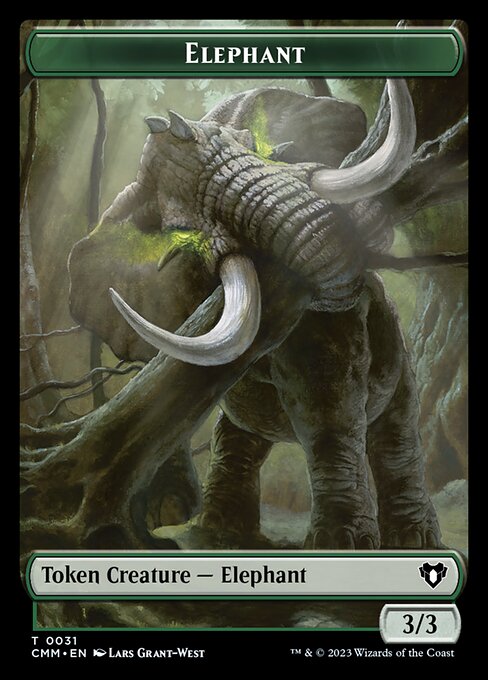 Clue // Elephant Double-Sided Token [Commander Masters Tokens] | Rock City Comics