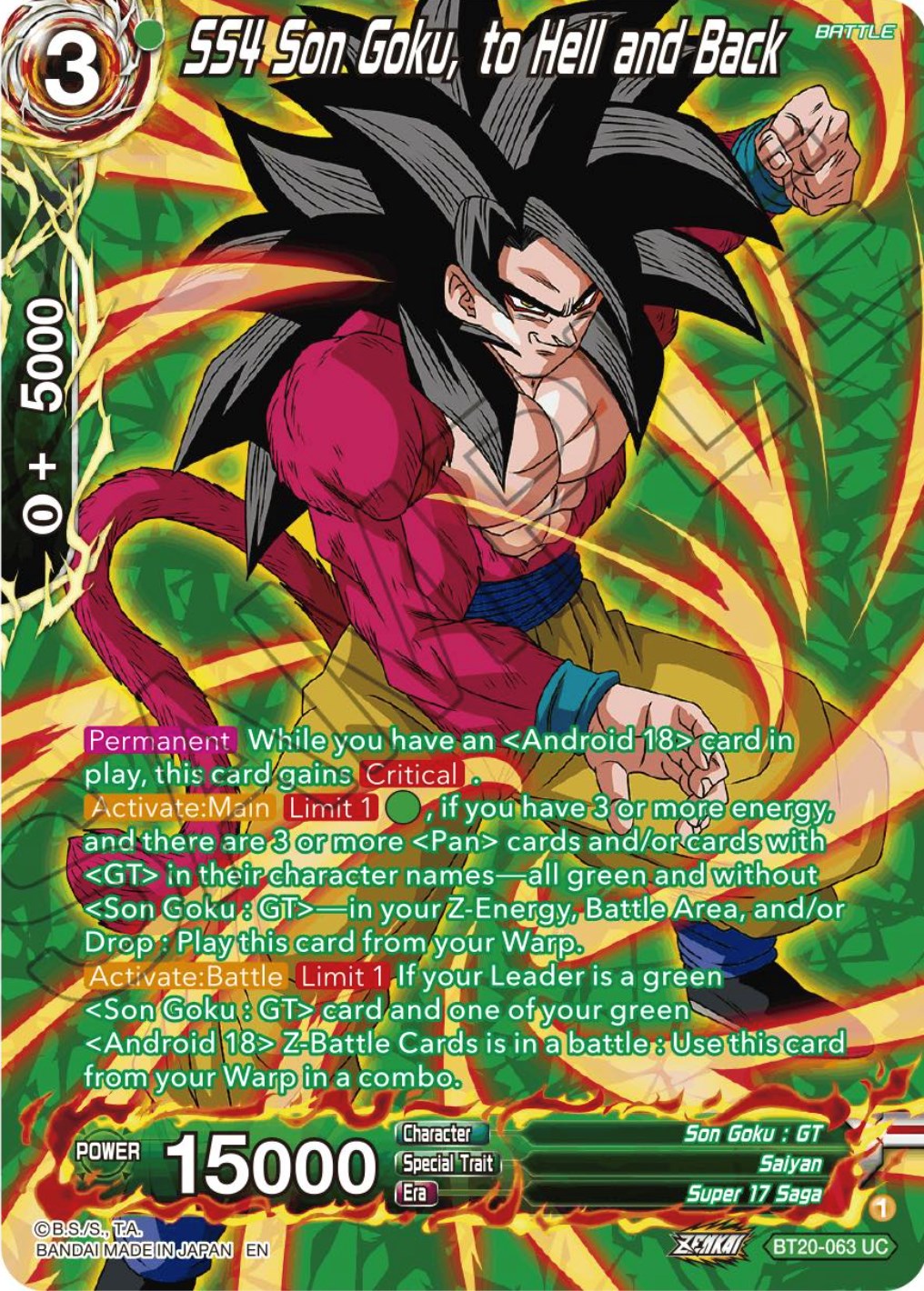 SS4 Son Goku, to Hell and Back (Silver Foil) (BT20-063) [Power Absorbed] | Rock City Comics