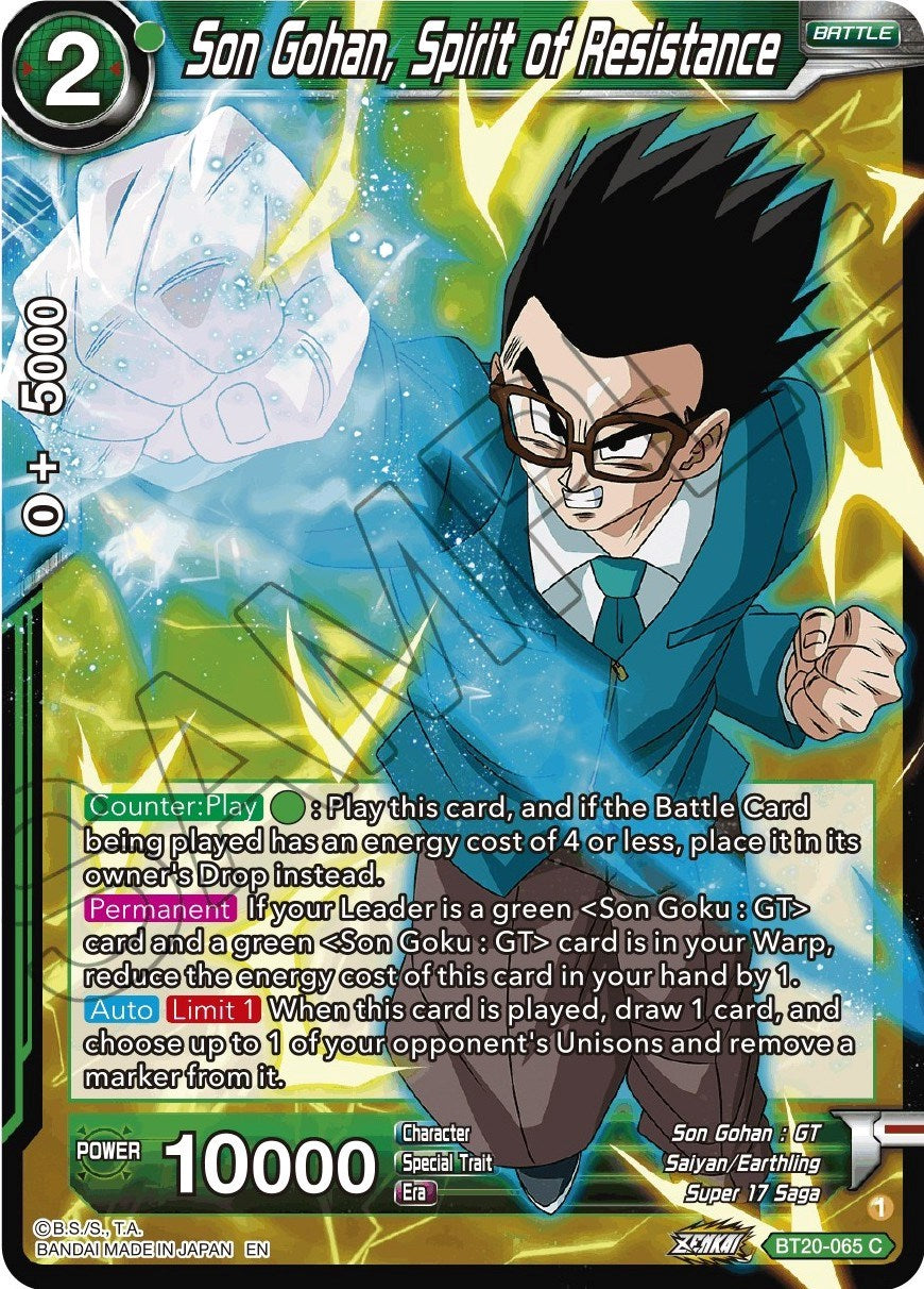 Son Gohan, Spirit of Resistance (BT20-065) [Power Absorbed] | Rock City Comics