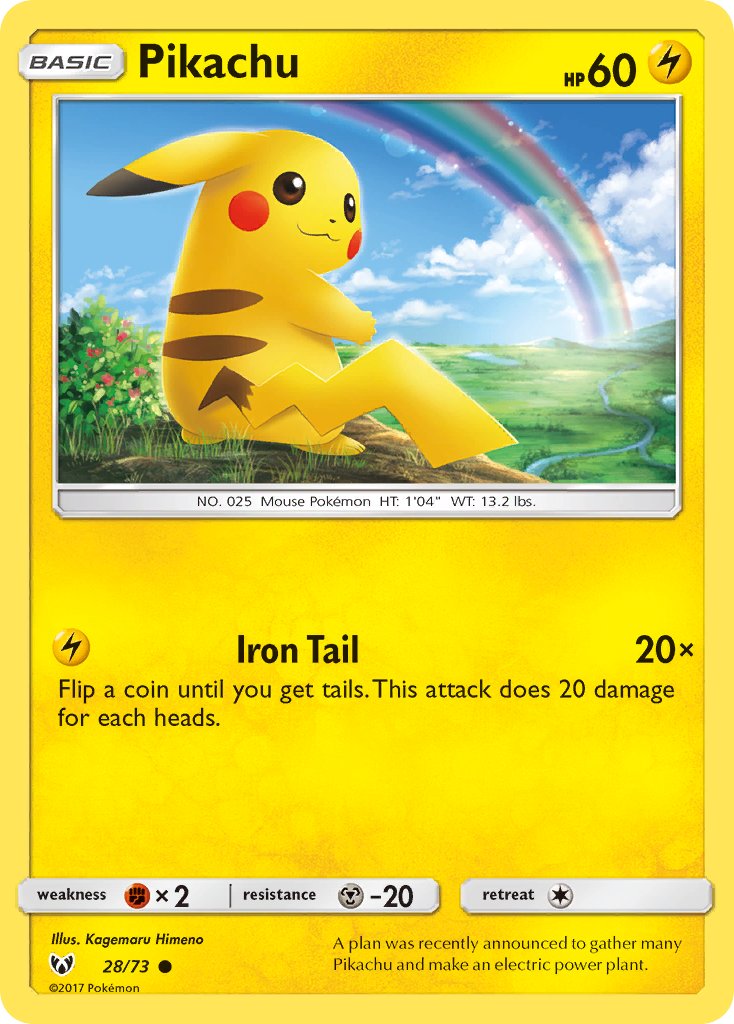 Pikachu (28/73) (Lets Play, Pikachu Cracked Ice Holo) (Theme Deck Exclusives) [Sun & Moon: Shining Legends] | Rock City Comics