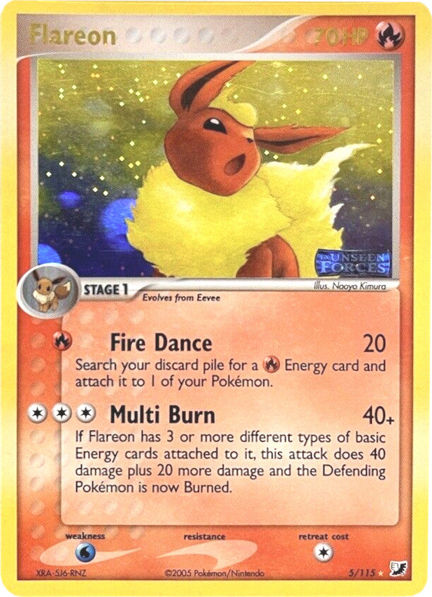 Flareon (5/115) (Stamped) [EX: Unseen Forces] | Rock City Comics