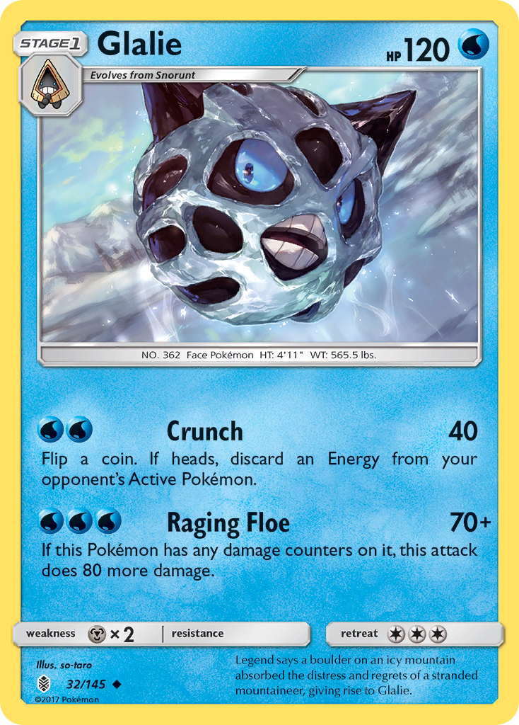 Glalie (32/145) [Sun & Moon: Guardians Rising] | Rock City Comics